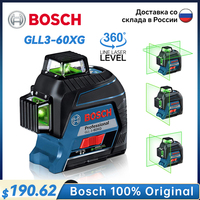 BOSCH Laser Level Green 12-Line GLL3-60XG 360 Self-Leveling Laser Level Horizontal & Vertical Cross-Line Measuring Outddor Tools