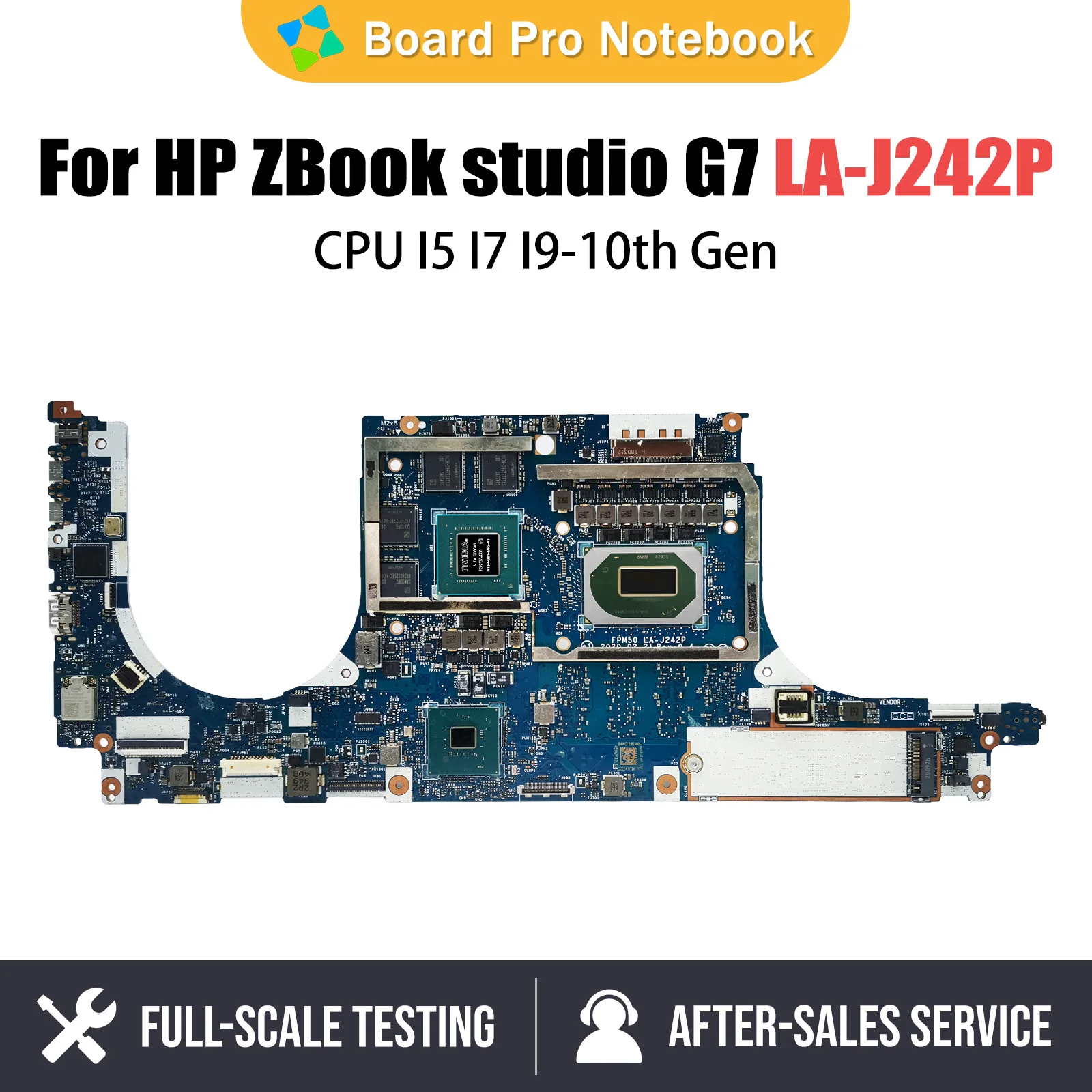 

LA-J242P Mainboard For HP ZBOOK G7 Laptop Motherboard CPUI5 I7 I9-10th Gen N19P-Q1-A1 16GB RAM M12873-601 M12874-001 M12878-001