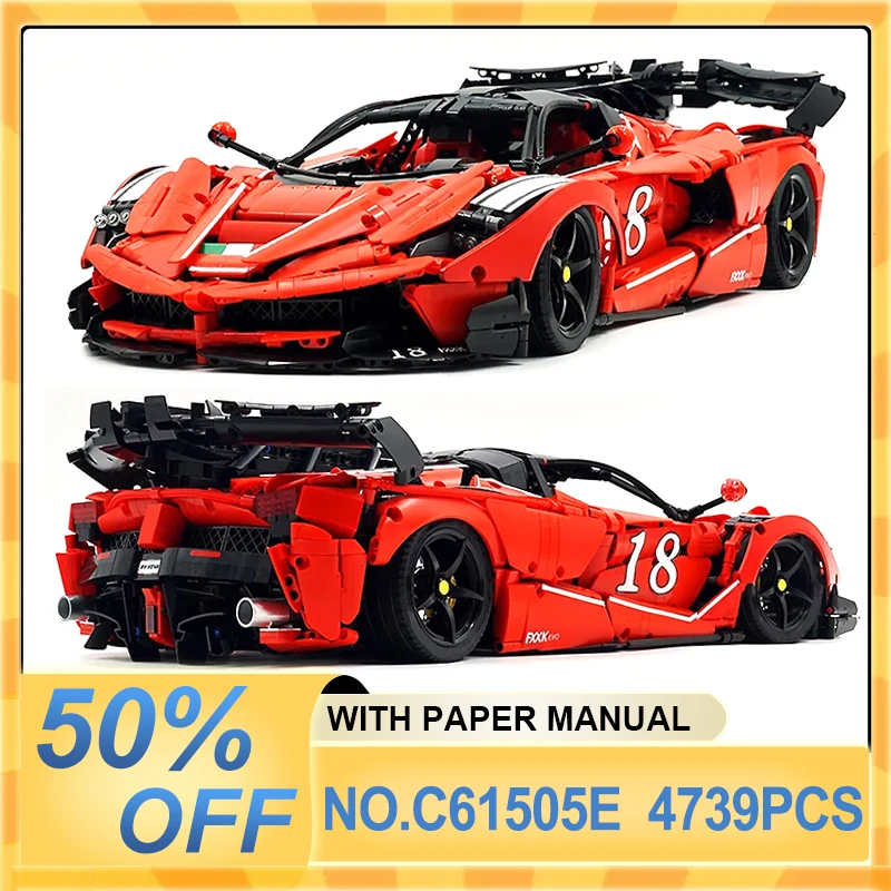 New EVO Custom C61505E Technical Super City Racing Car Hypercar Model Building Blocks Bricks Puzzle Toy Christmas Gifts For Kids