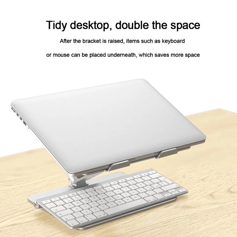LX0B Notebook Stand Adjustable Aluminum Alloy Lift Laptop Heighten Holder for PC Tablets 7-17 inch Anti-slip