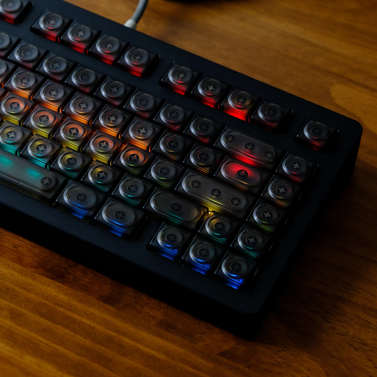 Imagem -06 - Kbdiy-preto Transparente Mecânica Brinquedos Teclados Pbt Keycaps Cereja Gateron Rgb Perfil Baixo Faça Você Mesmo Custom Horizon 115 Chaves