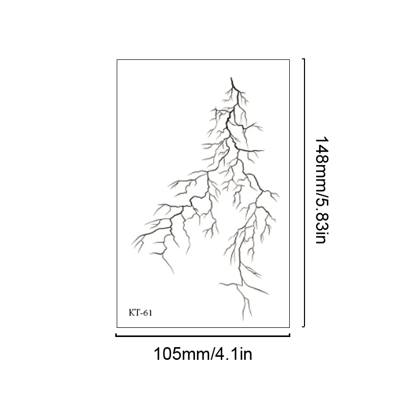 Lightning Lines Herb Juice Fake Tattoos For Woman Men Art Waterproof Lasting Temporary Tattoo Stickers Goth Wrist Arm Tattoos