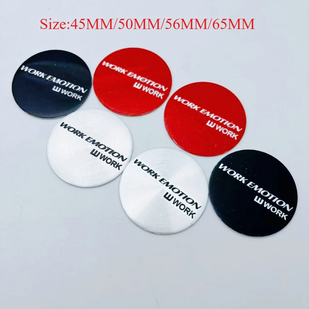 4pcs 45mm 50mm 56mm 65mm W Work Emotion Logo Emblem Badge Car Stickers Car Wheel Center Caps Hubcaps Hub Cover Car Accessories