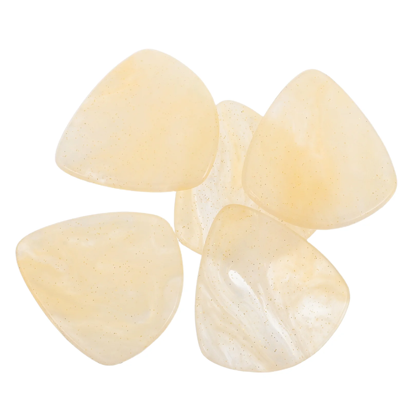 

5pcs Yellow Heart Shaped Electric Bass Accessories Natural Ukulele Resin Electric Guitar Picks Resin Picks Tone