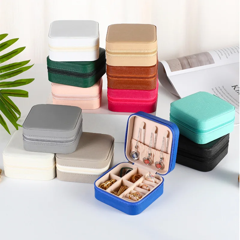 Jewelry storage box manufacturers earrings necklace packaging jewelry storage box Household ring portable storage jewelry box