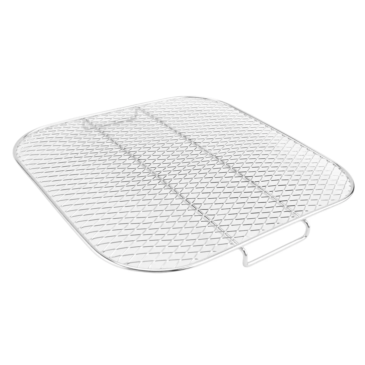 رف مربع متعدد الطبقات للمقلاة الهوائية ، فولاذ مقاوم للصدأ ، ملحقات مجفف ، رفوف بطبقتين