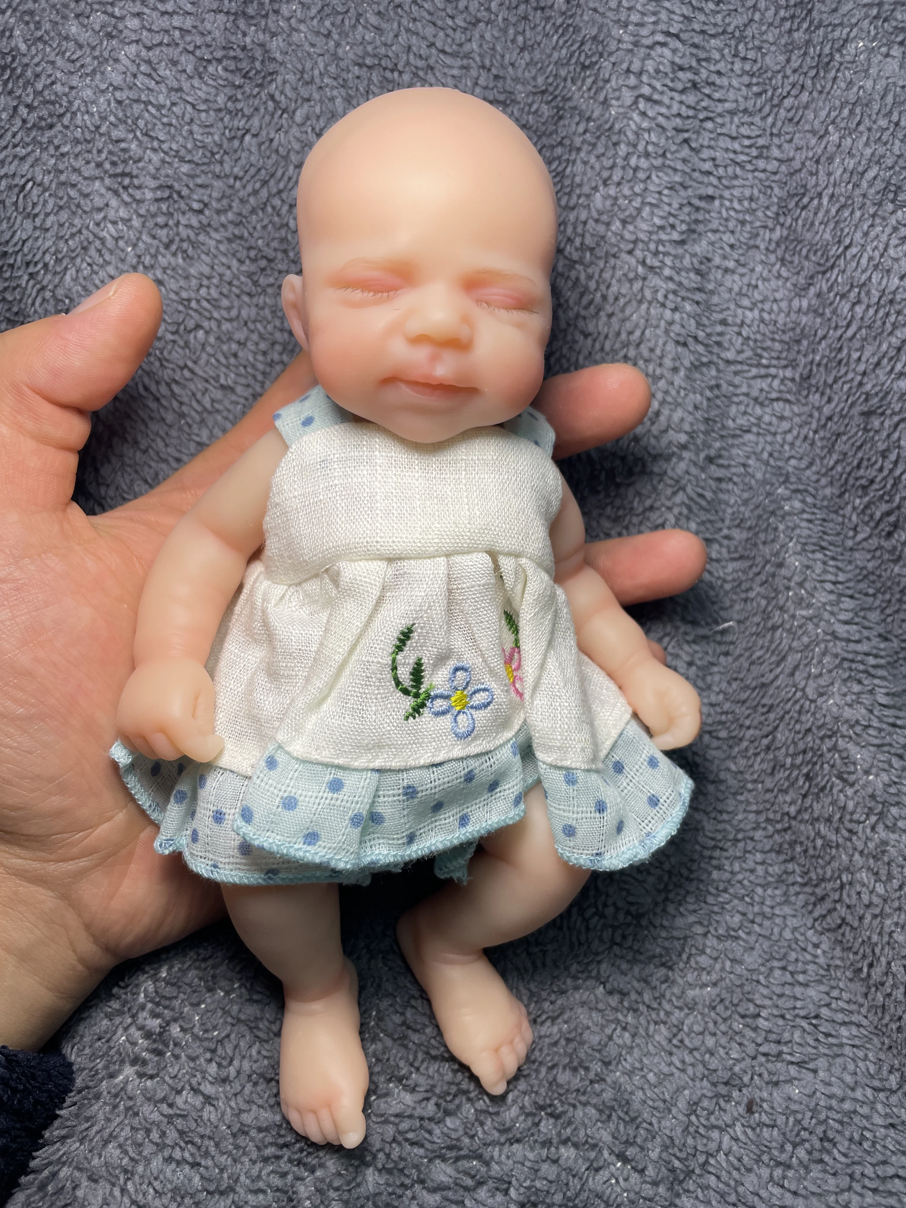 20 سنتيمتر النوم تولد من جديد الطفل في البلاتين سيليكون-التعبير الهادئ ، هيبوالرجينيك فائقة النعومة الجسم طبعة محدودة الفن دمية #3