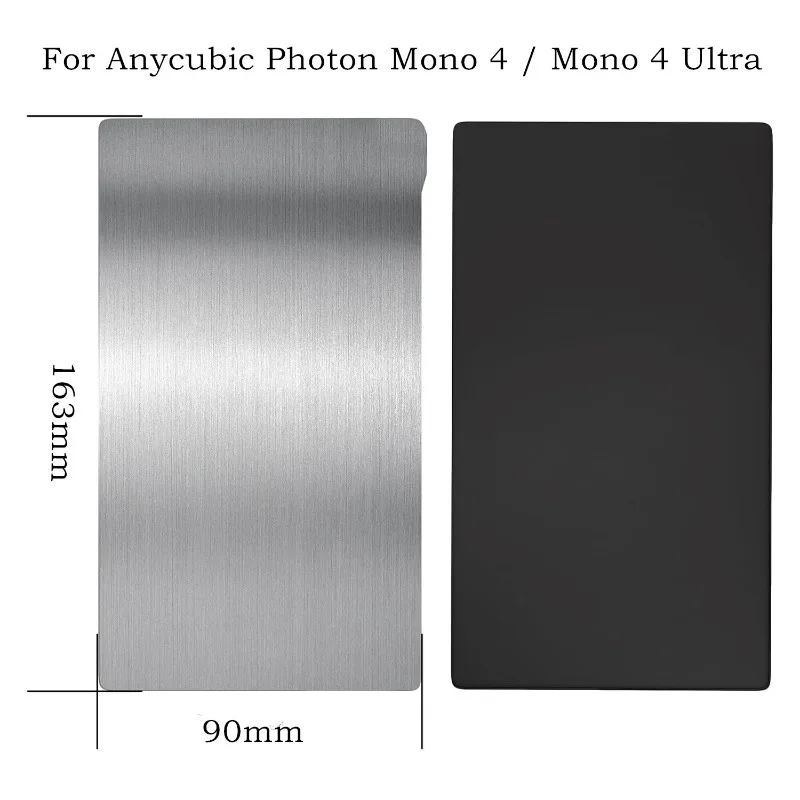 

Resin 3D Printer Spring Steel Build Plate 163x90mm for Anycubic Photon Mono 4/Mono 4 Ultra LCD 3D Printer Flexible Steel Sheet