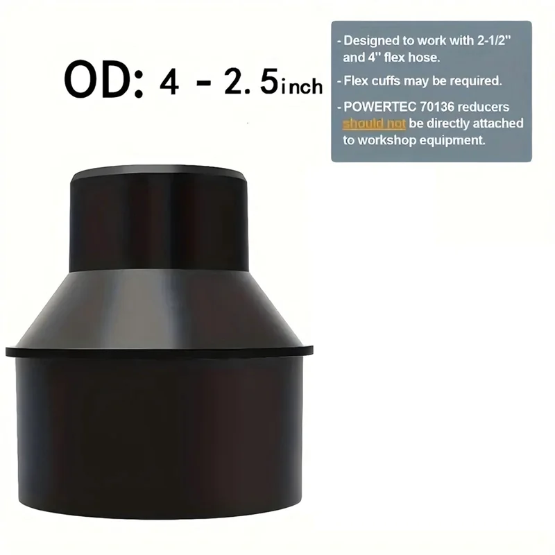 

ABFU-4 дюйма до 2-1/2 дюйма, конусный переходник для шланга, 2 шт. 70136 для фитингов для шлангов сбора пыли