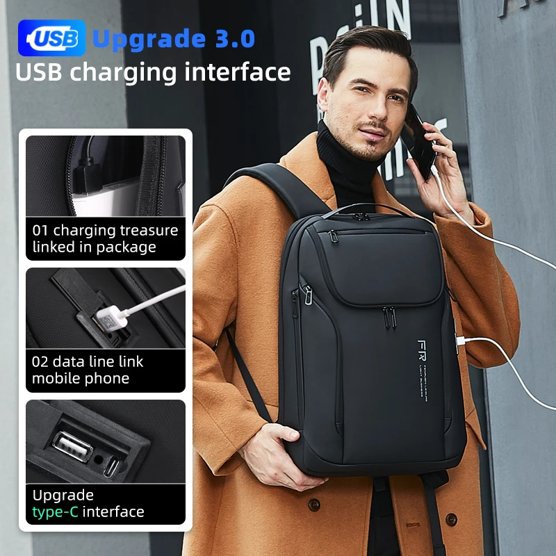 FENRUIEN 2022 Anti Theft New Business Backpack Fashion Multifunctional Waterproof USB Charging Backpack 15.6 inch laptop bag