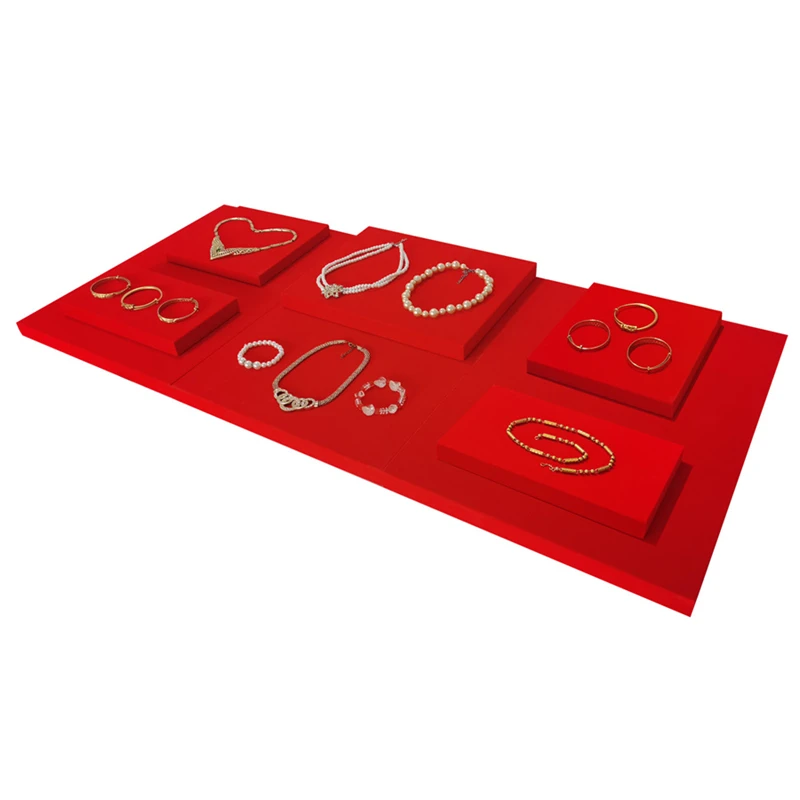 

Jewelry Counter Jewelry Display Board Leather/velvet Window Showcase Height Increasing Board Jewelry Display Props Custom colour