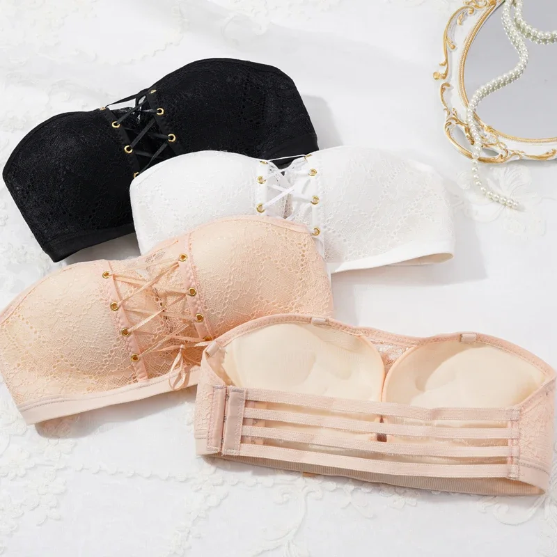 Women Invisible Bra Bralette Women's Underwear Female Seamless Party Wedding Anti-slip Bras Sexy Lashing Side Buckle Lingerie