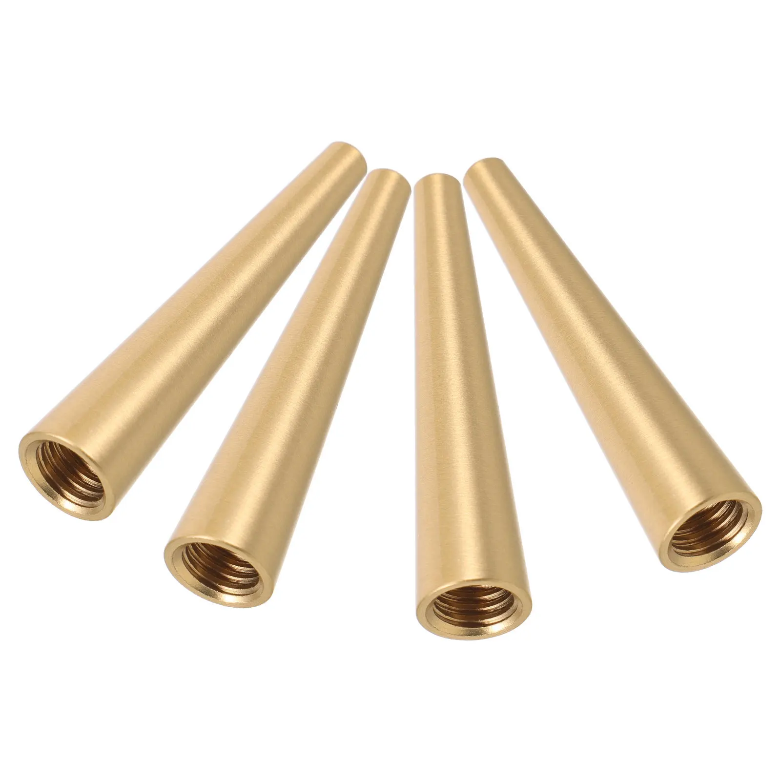 

4pcs Brass Cutting Board Feet 2.32X0.47In Cone Shaped Wood Tray Riser Jewelry Box Stand Furniture Leg Tips Small Metal Risers