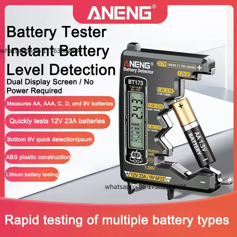 High-Precision Battery Capacity Tester Supports AA/AAA/C/D/9V Batteries Remaining Charge Display and Voltage Measurement