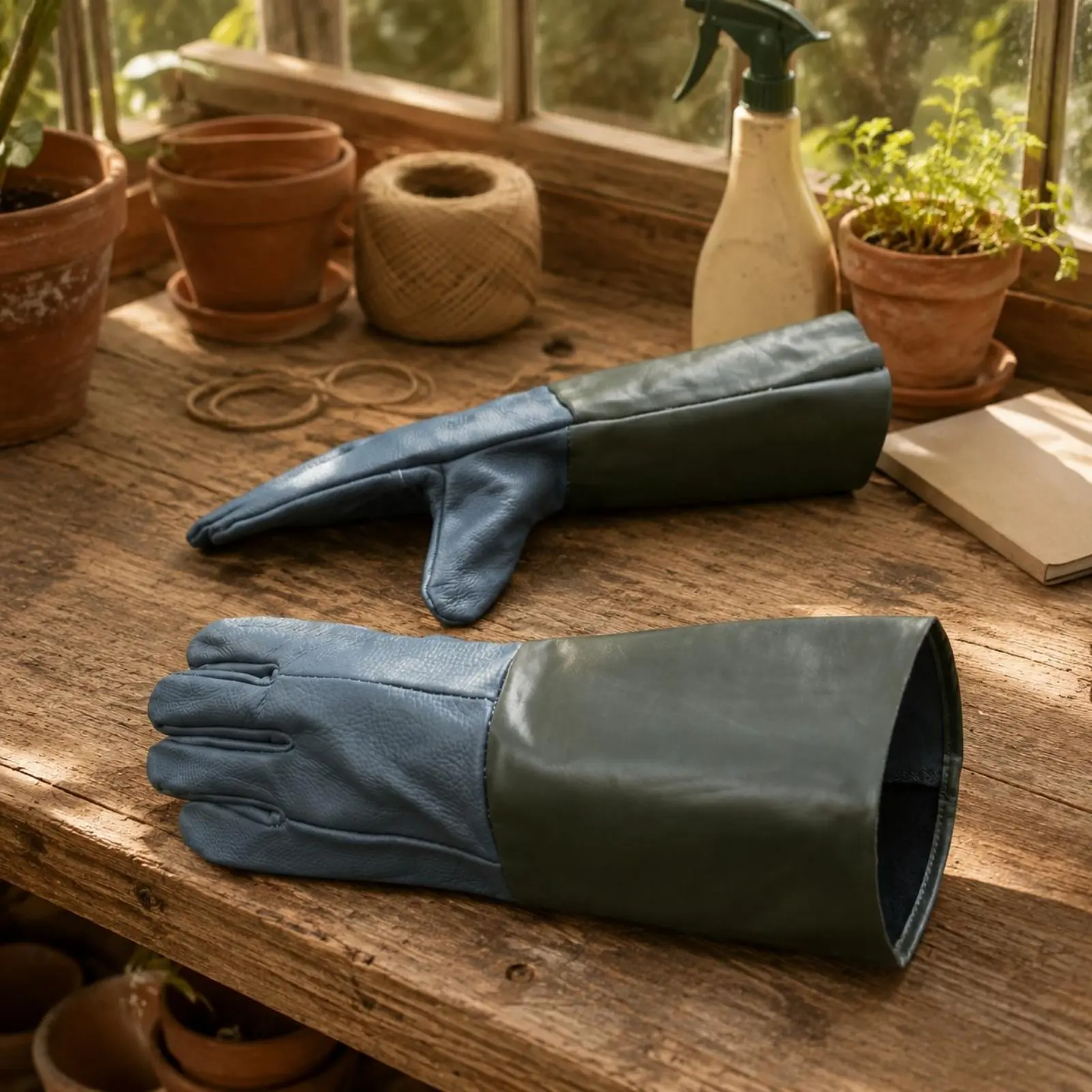 

Thorn Resistant Leather Gauntlet Forearm Protection Long Gauntlet Gloves Thorn Proof Garden Gloves Full Coverage Stitched Panels