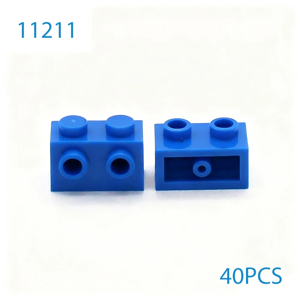 Blocs de Construction MOC 11211, 40 pièces, brique modifiée 1x2 avec goujons compatibles, assemblage de particules, jouets de Construction, cadeaux de noël
