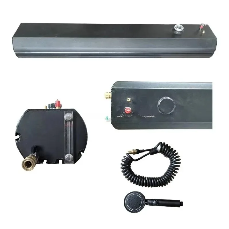 Off-road Camping Accessories Aluminum 18L 26L 36L Pressurized Camping Shower Roof Water Tank Roof Mounted Road Shower