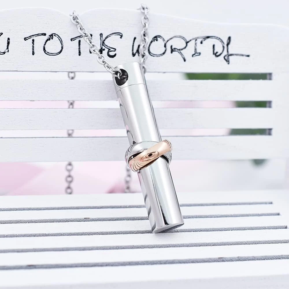 Together Forever Engrave Urn for Ashes Keepsake Urns Cremation Jewelry Cremation Urn Necklace for Pet/Human Ashes Necklace