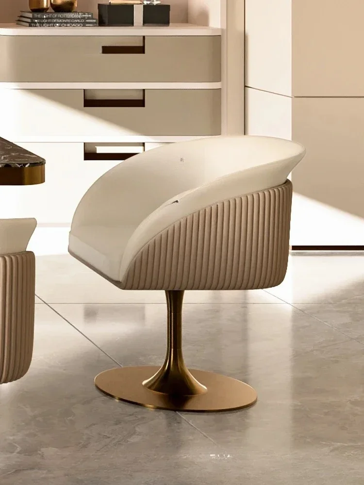 

Italian light luxury dining chair home modern leather dressing chair makeup stool study chair