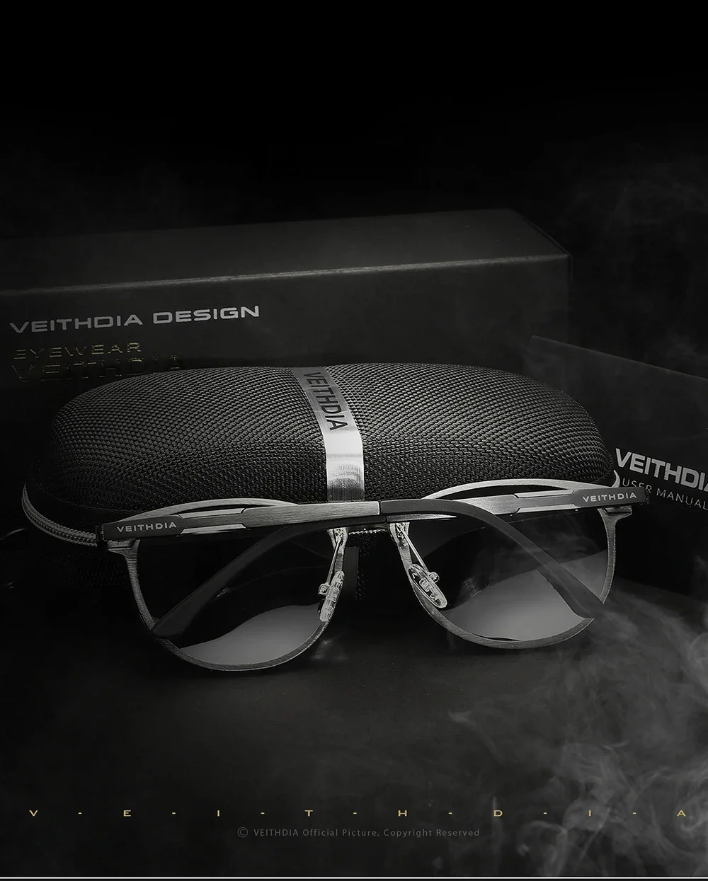 VEITHDIA Sonnenbrille Aluminium Magnesium Brillen Polarisierte Linse Vintage Brillen Männlich Fahren Sonnenbrille Für Männer/Frauen VT6680 – Detail 4