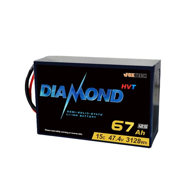 Custom Diamond HVT 12S 15C 47.4V 3128Wh 67000mAh 67Ah แบตเตอรี่ Li ion กึ่งแข็ง