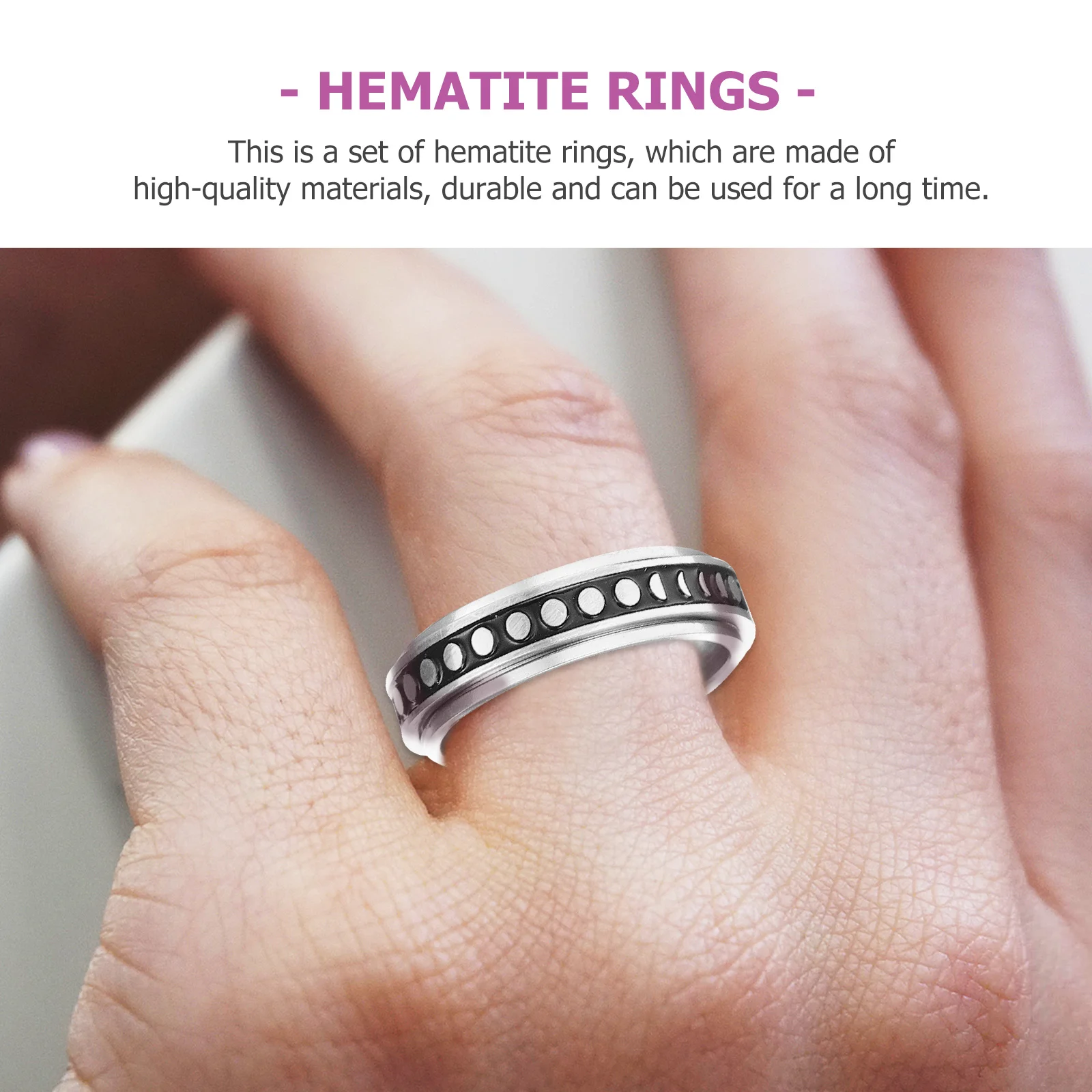 4pcs Titanium Steel Rotating Rings Unisex Fidget Bands For Men Women Fashion Stress Relieving Ring Jewelry Gift