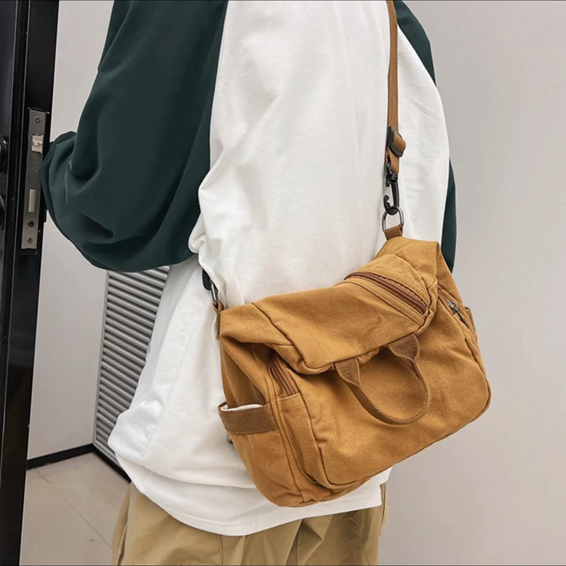 

1pcs Fashion backpack Travel Canvas bag Canvas Backpack Solid Color School Bag Large Capacity Travel Bag for Students