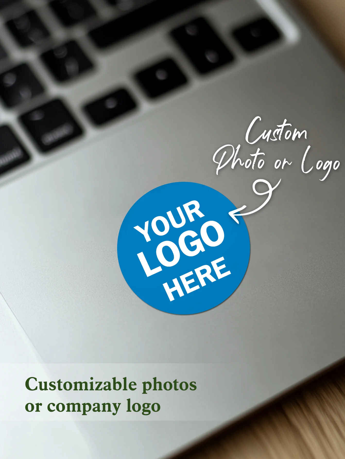 Custom Photo Stickers Personalized Text Logo Decal Waterproof Business Laptop Stickers Set of 12 15 21 Gift for Birthday Wedding