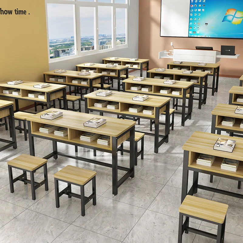 Desks and chairs cram school training class desks and chairs tutor tables full set of double desks children's writing tables