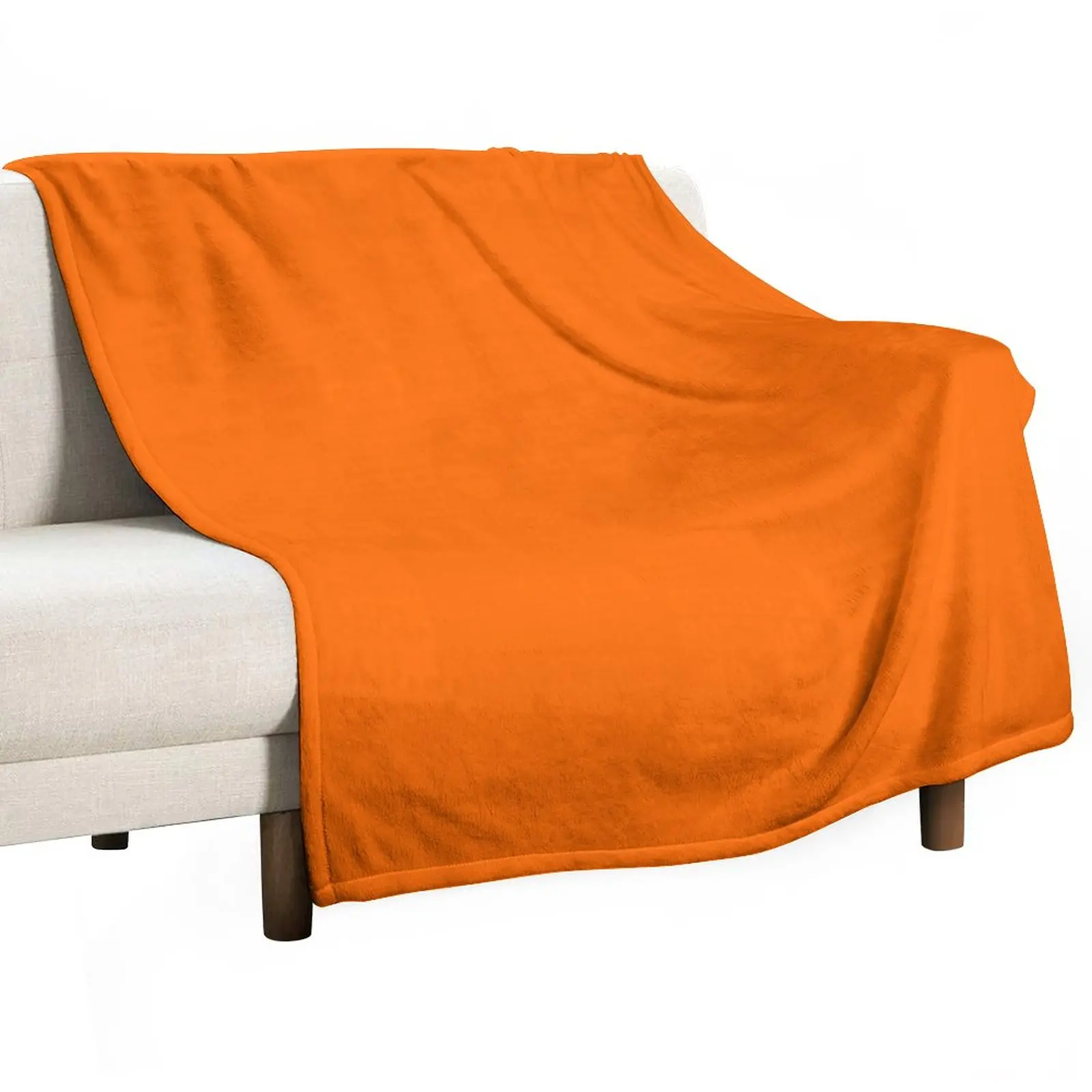 (BLANK) Hunter ORANGE Safety Blaze (hex #FF6700) Throw Blanket For Sofa Thin Beach Blankets