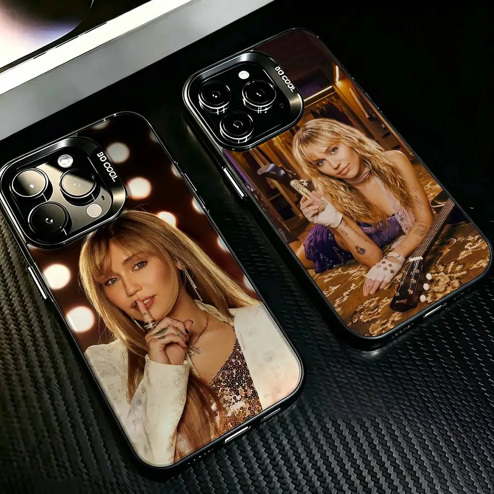 M-Miley Cyrus Phone Case For iPhone 17,16,15,14,13,12,11 Plus,Pro Max,XS,Colored silver phone case