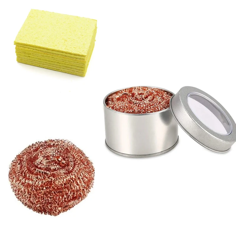 Bola de limpieza para desoldar, soldador, filtro de malla, punta de boquilla de limpieza, bola limpiadora de alambre de cobre, caja de escoria de Metal, bola limpia