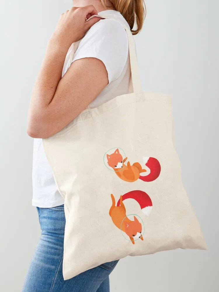 Space Foxes Tote Bag Canvas stote bag hand bag ladies Reusable bags