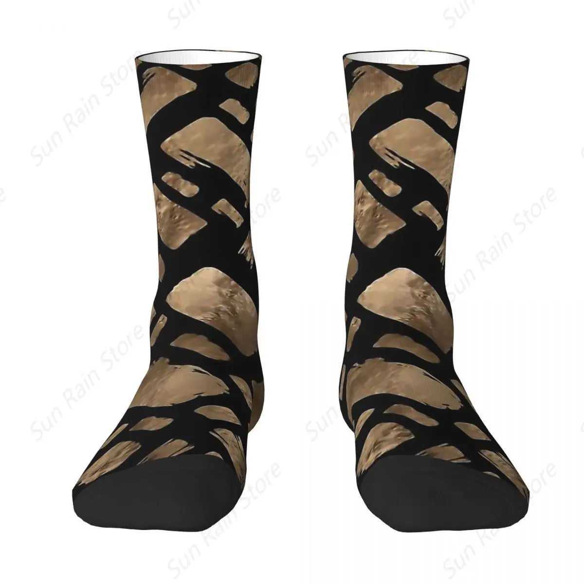 Egyptian Mythology Gold Paint Strokes On Gold Men Women Socks Outdoor Novelty Spring Summer Autumn Winter Stockings Gift