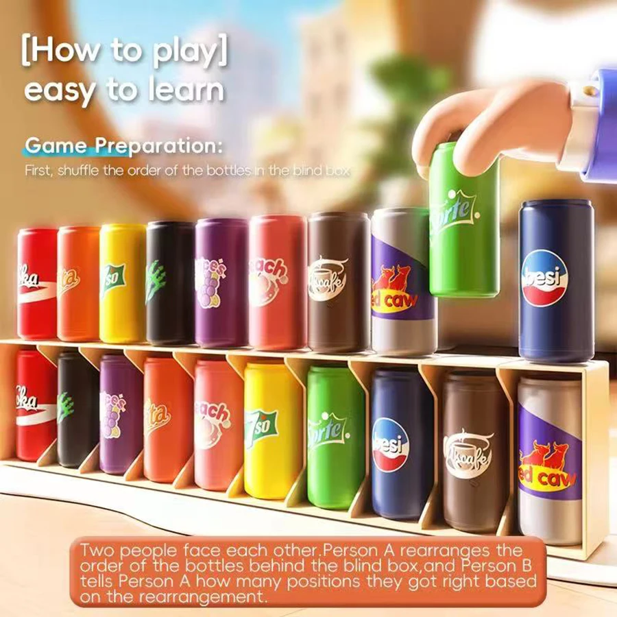 

Настольная игра-головоломка «Угадай напиток» (20 бутылок) для развития логического мышления и памяти, развивающая интеллект, игрушка для вечеринок