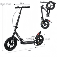 Folding Scooter Is Easy To Carry With Duty Carbon Steel Frame Quick Folding Dual Disc Brakes For Adults Outdoor Commute