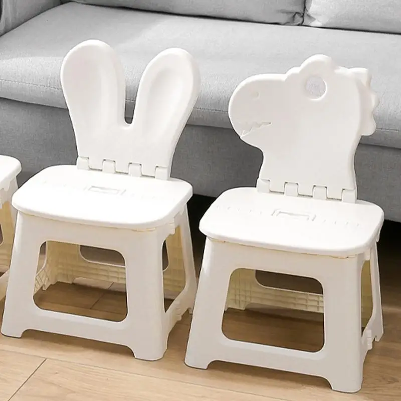 Step Stool For Kids Cute Animal Kids Folding Chairs With Back Support Household Furniture Home Shoe Changing Chair For Kids Home