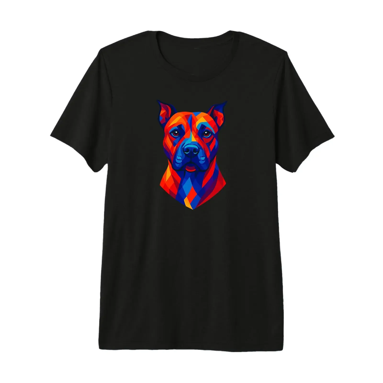Pitbull Terrier Dog Hunderasse Pop Art Hunde Premium T Shirt vintage Washed Unisex Top For Everyday Wear Soft Comfortable