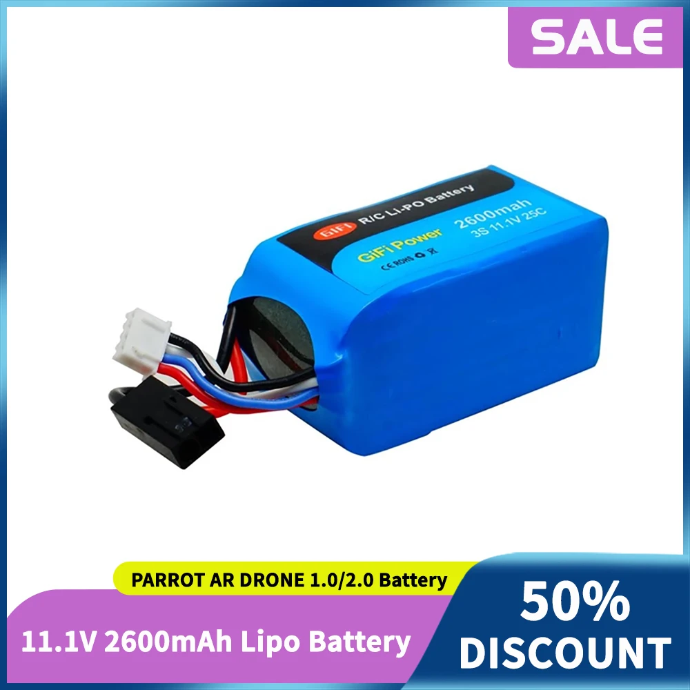 

Big Promotion Gifi Power 11.1V 2600mAh Battery Replacement Lipo Battery for PARROT AR DRONE 2.0 Drone