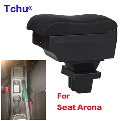 Caja de reposabrazos para Seat Arona, caja de reposabrazos para coche, modificación interna, Cenicero de carga USB, accesorios para coche