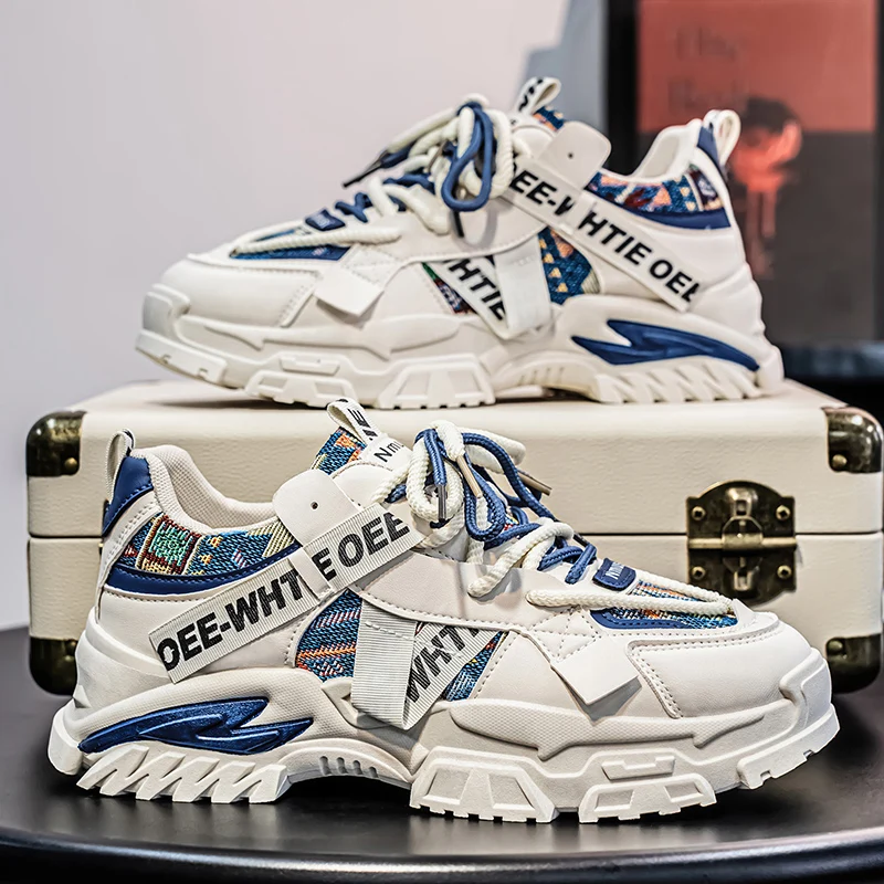 

Men's Thick sole casual sneakers four season new breathable lightweight soft-sole outdoor racing running shoes speed sports shoe