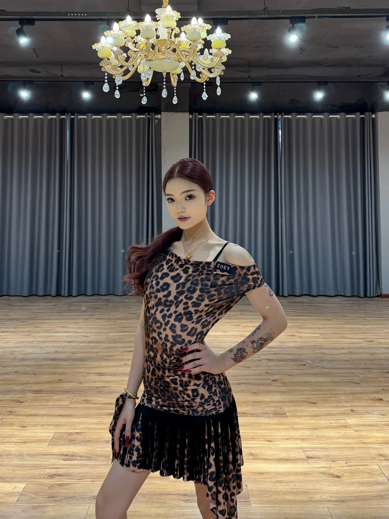 

Zove Latin Dance Suit Women's Training Performance Rer Dancewear Cover up Fitn Exercise orm Sportswear