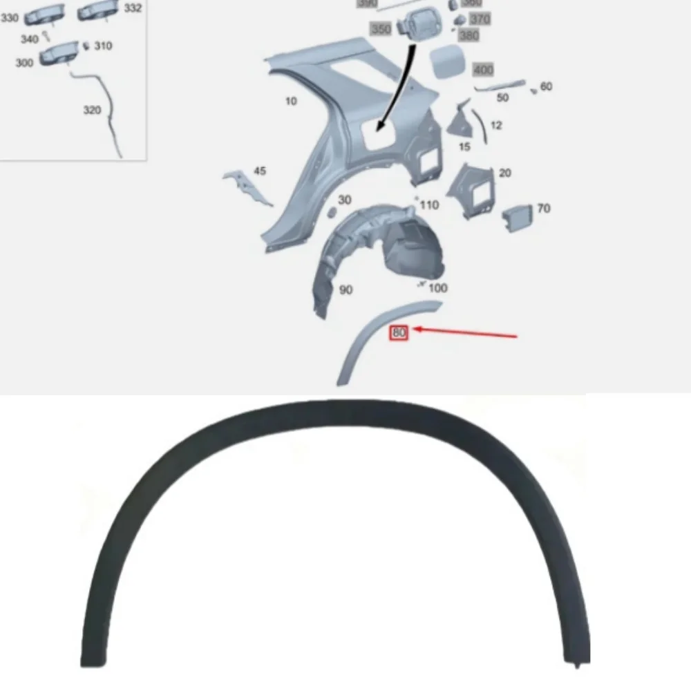 

Front and rear wheel mudguards A1678850500 A1678850600 A1678854700 A1678854800 For Mercedes Benz GLE W167 GLE450 2020-2024