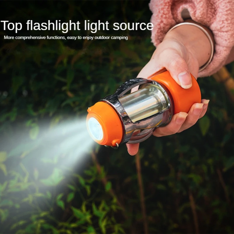 Retro Hanging Lamp Portable Camping Lamp Flashlight Multifunctional Rechargeable Lighting