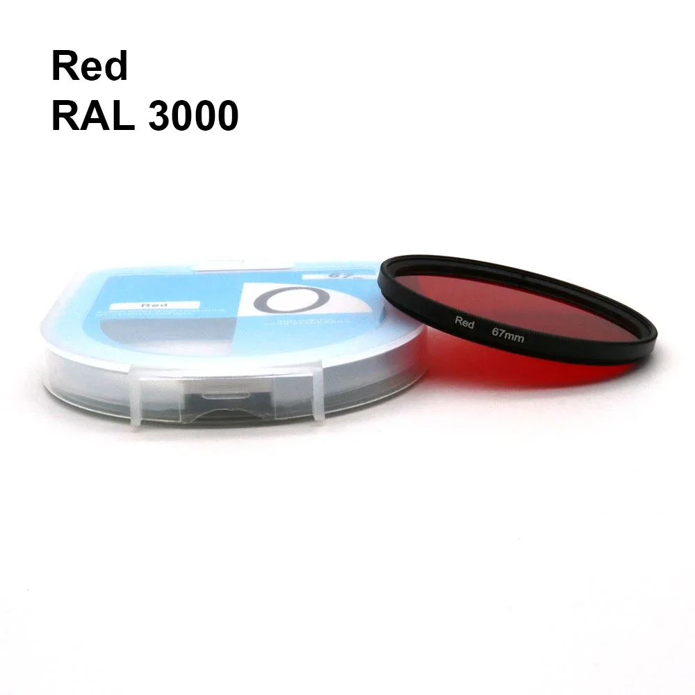 Vollfarbfilter Universal RAL-Code Einschraubung 37 40,5 43 46 49 52 55 58 62 67 72 77 82 mm Rot Orange Gelb Grün Lila Blau