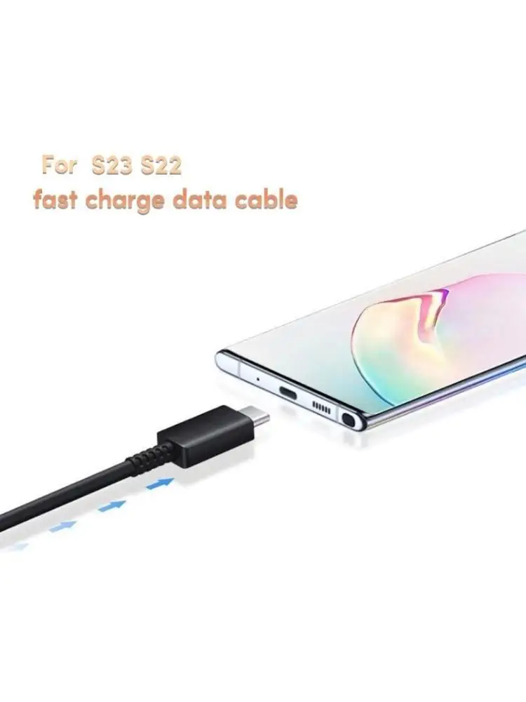 652F Fast Charging Cable for GalaxyS23, S22, S21   Type C to C (1.8M Black)