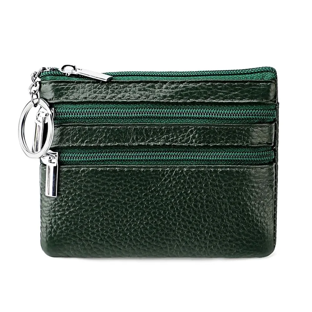 2023 New PU Leather Money Coin Purse Wear-resistant with Key Ring Wallet Money Bag Waterproof Zipper Credit Card Holoder Women