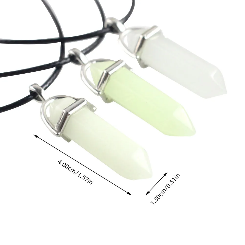 3 Pcs Necklace Fluorescent Crystal Pendant Hexagonal Glow Tube 1 Glow-in-the-dark Glowing Jewelry