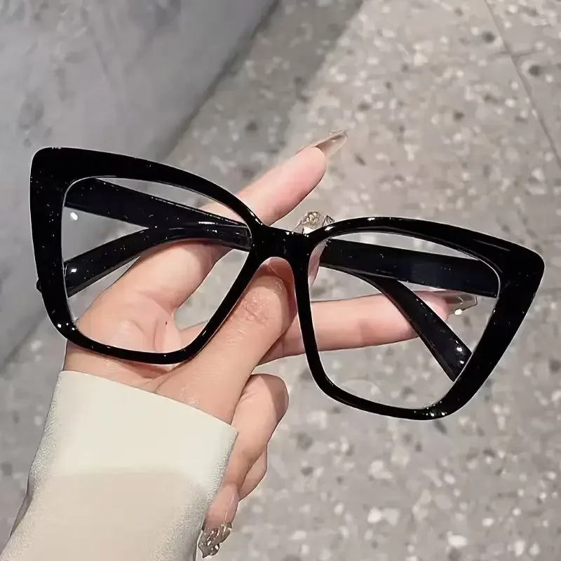 1 Stück Modische Cat-Eye-Brille mit Transparenten Gläsern, Klassischer Retro-Stil Lässige Mode Einzelprodukt-Brille