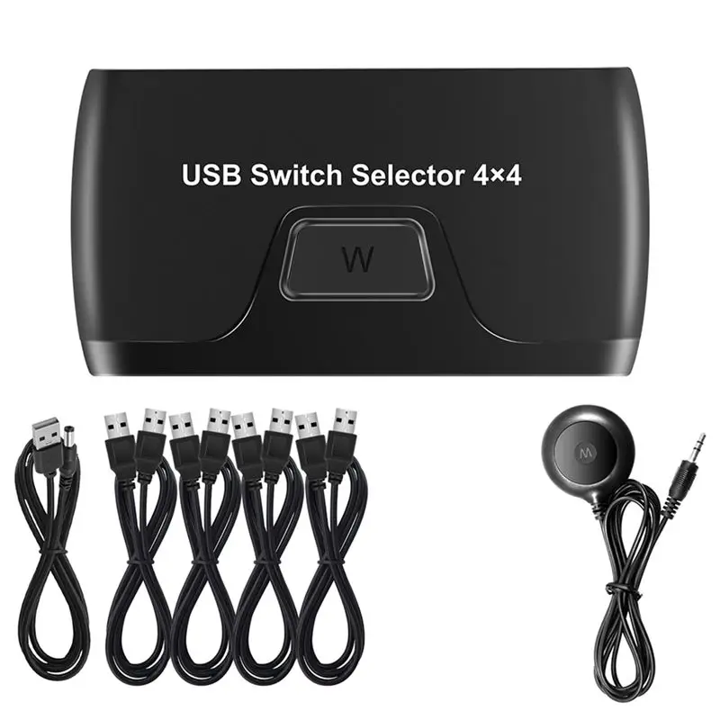 A97I-USB KVM Switch USB 4 Input 4 Output For Laptop Printer Keyboard Mouse Monitor Shared Controller Hub Adapter US Plug